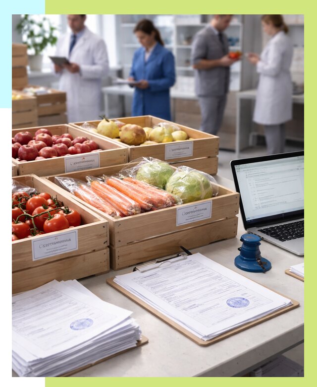 Сертификация овощей и фруктов в Муравленке от 9100 р. | Алешин-Мрв