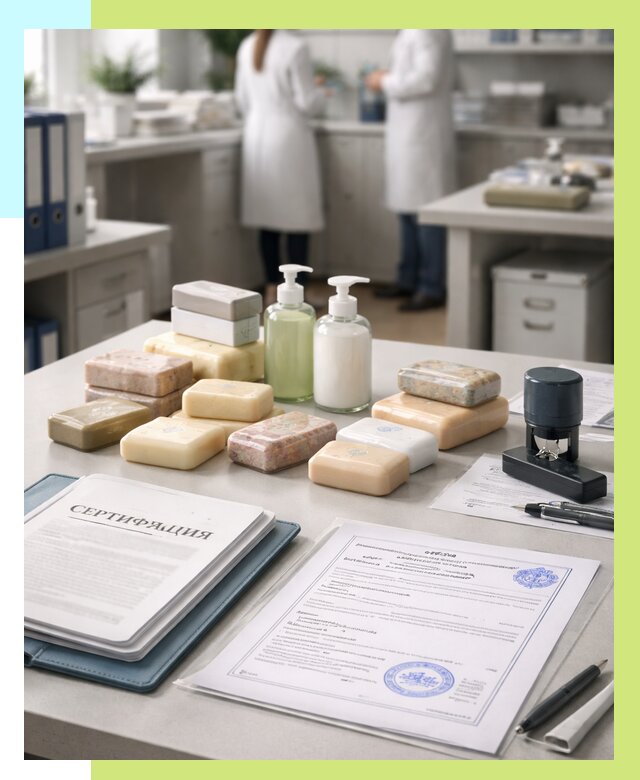 Сертификация мыла и сертификат на мыло в Муравленке от 12847 | Алешин-Мрв