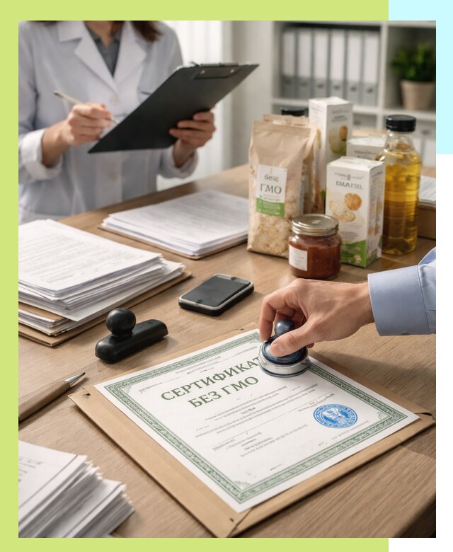 Получение сертификата Без ГМО для продукции в Муравленке